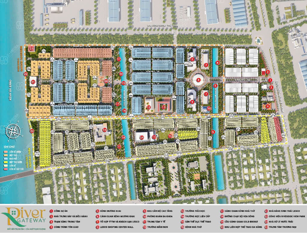 mặt bằng tiện ích dự án river gateway