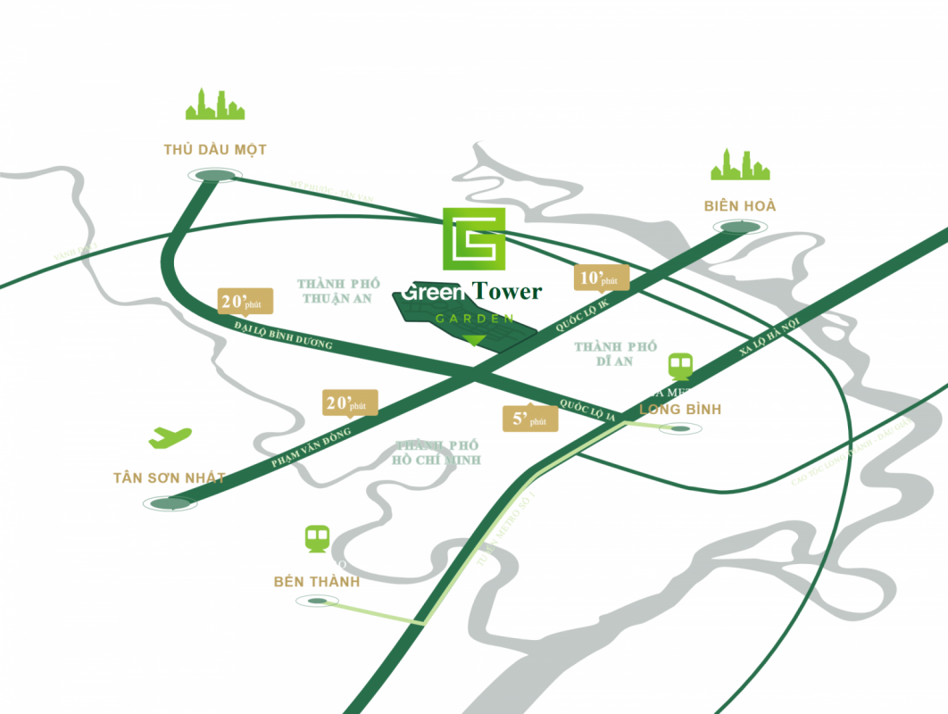 vị trí dự án green tower